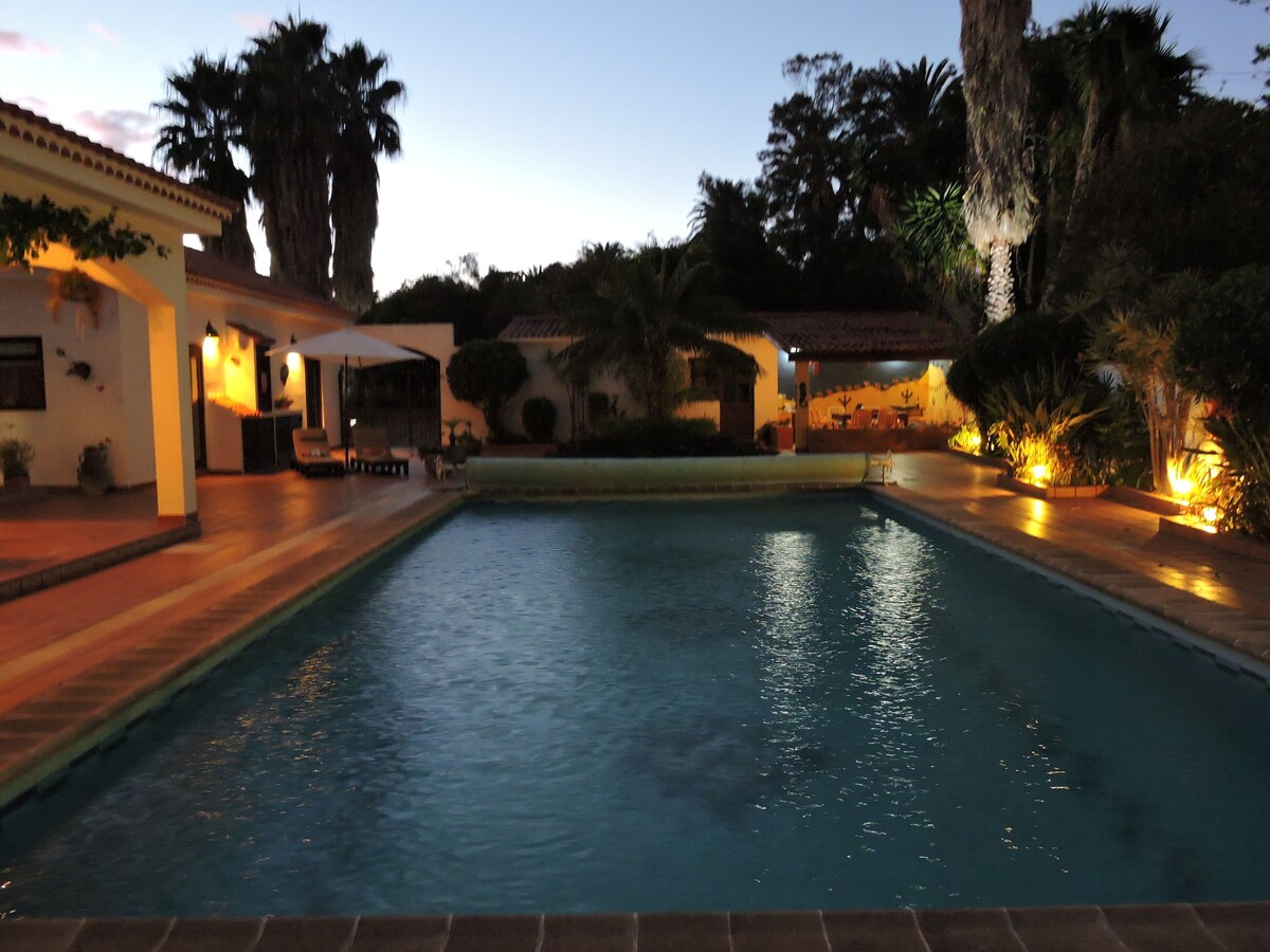 Poolside terrace at Casa Feliz